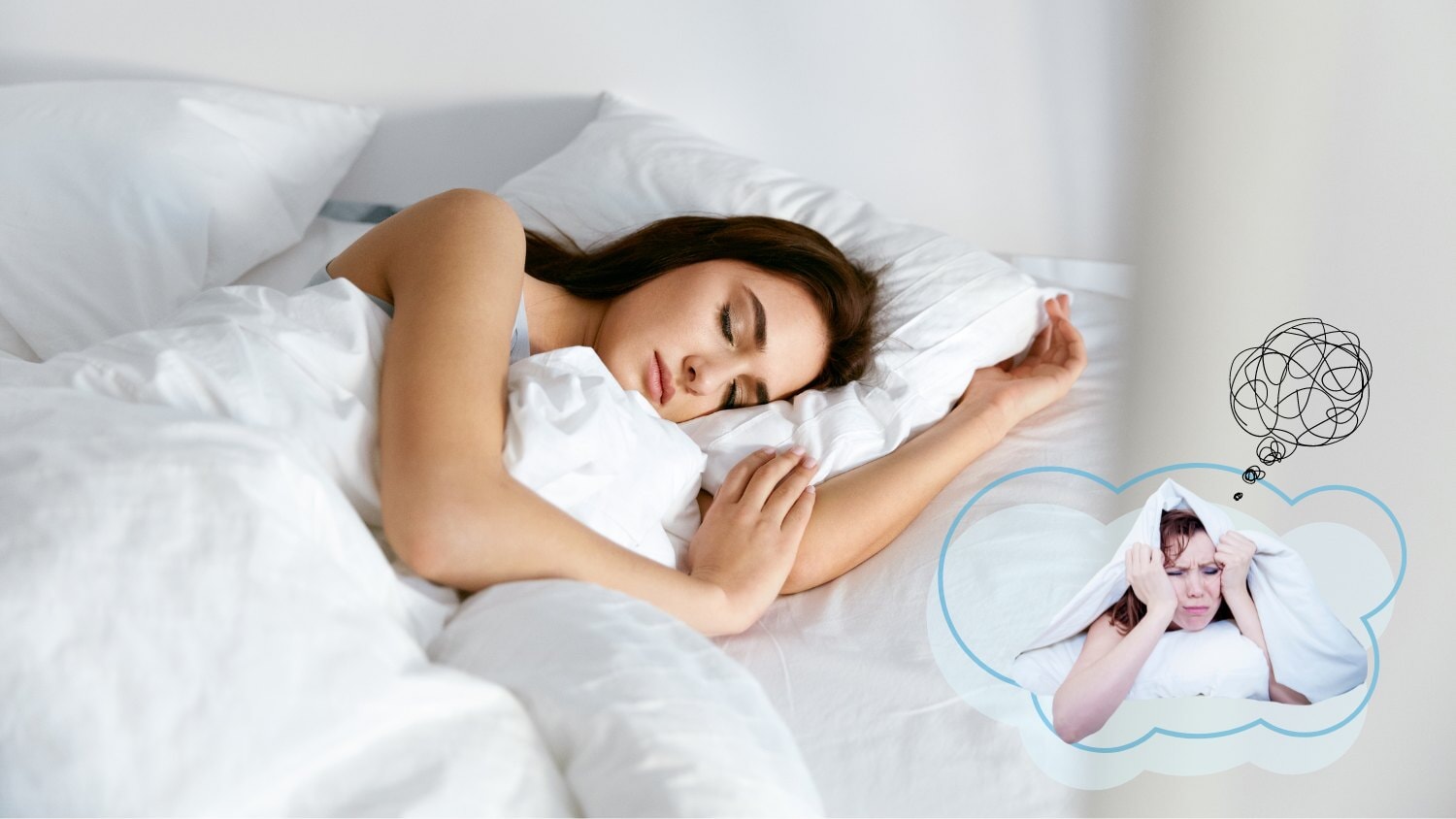 une jeune femme qui dort dans son lit